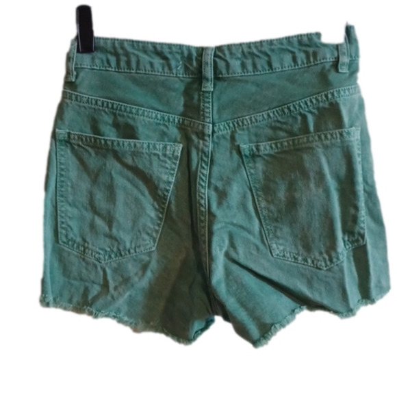 Zara Buttonfly cutoff glitterstripe green  shorts Summer! Size 2. - Picture 4 of 12